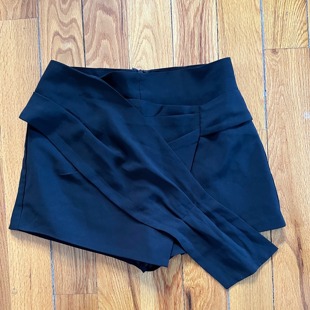 2 for $20 - Cotton Candy Black Skorts with Asymmetrical Design